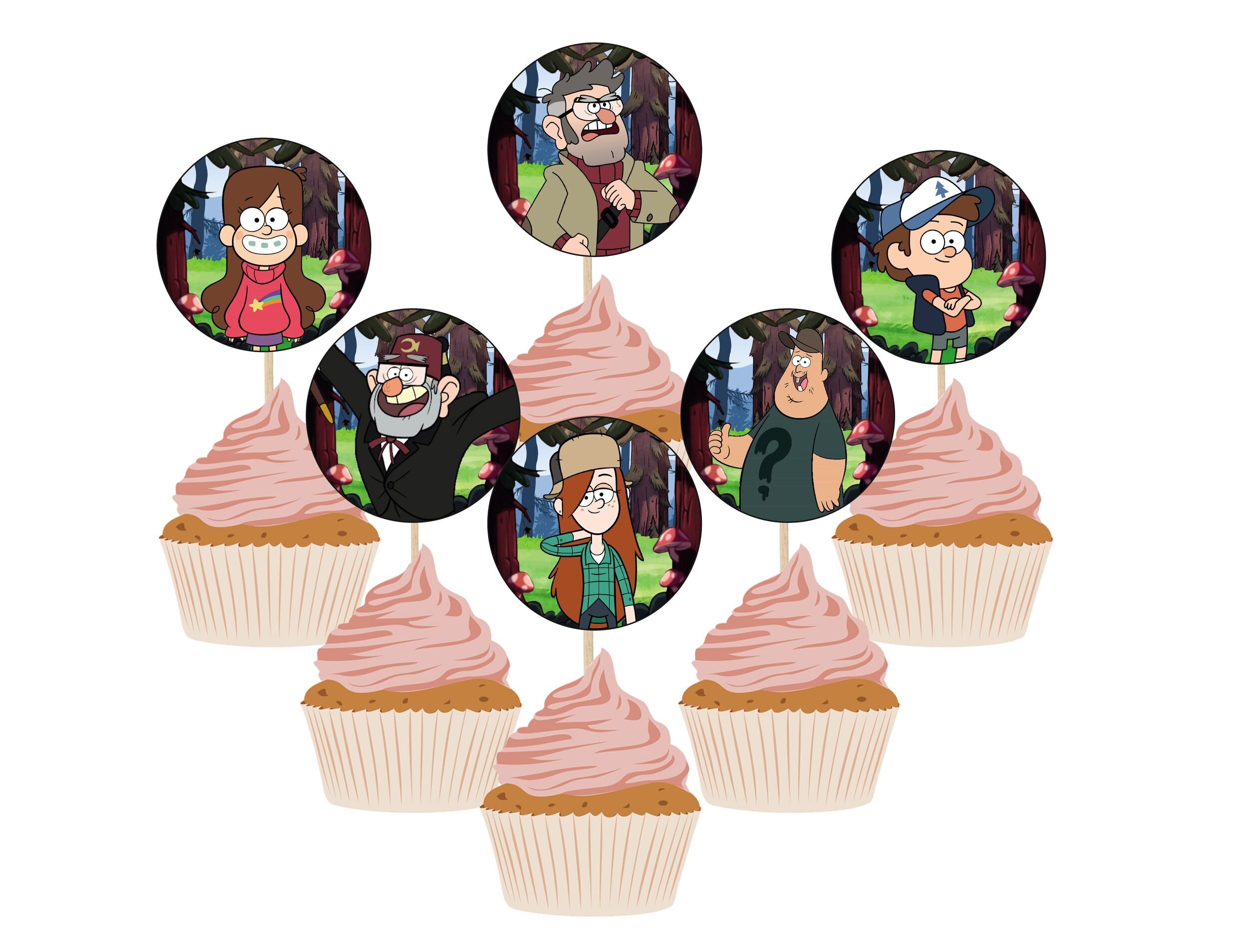 Топперы для капкейков и пирожных круглые Гравити Фолз (Gravity Falls)