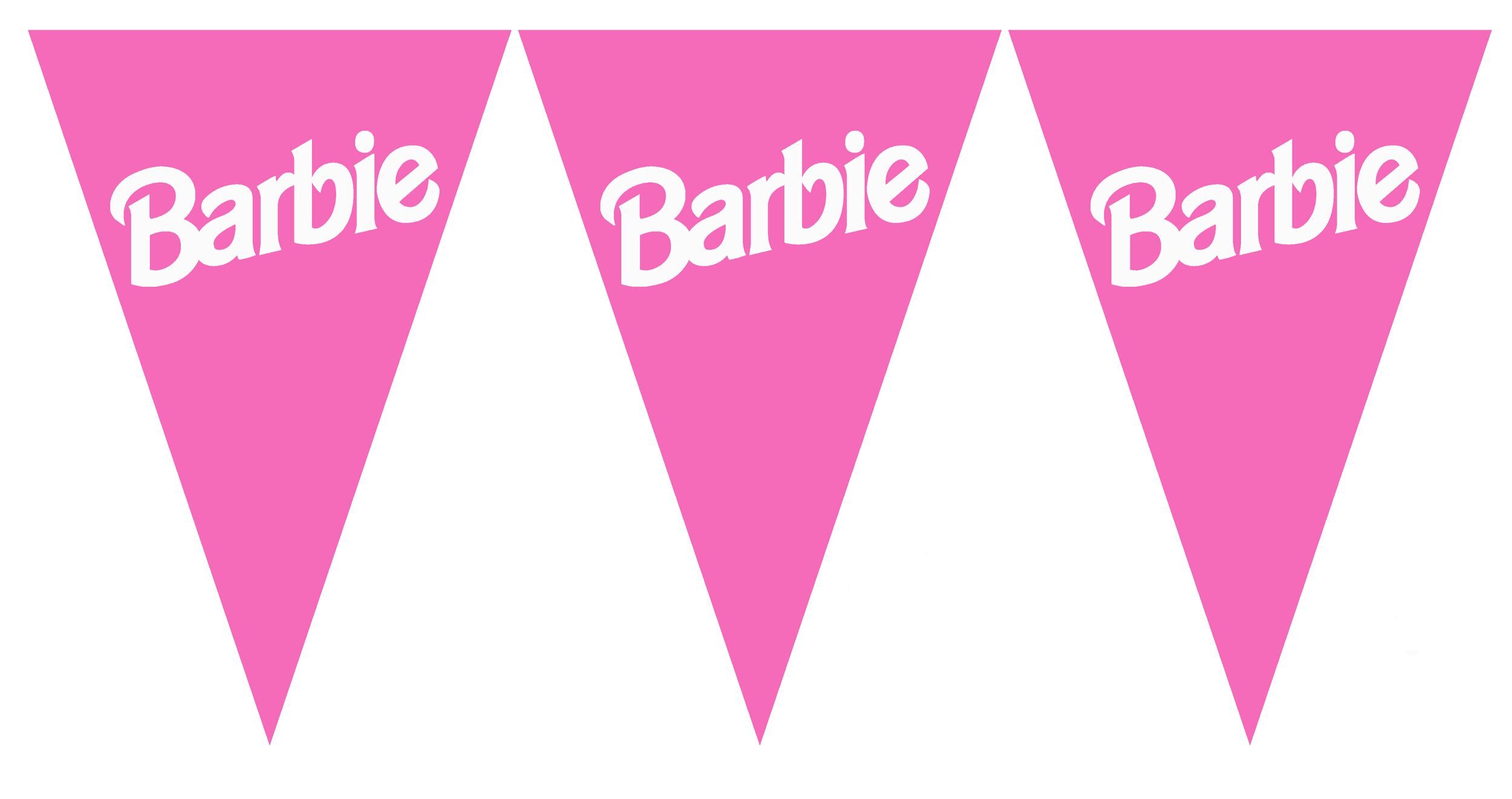 Гирлянда - вымпелы бумажная для праздника Барби Barbie