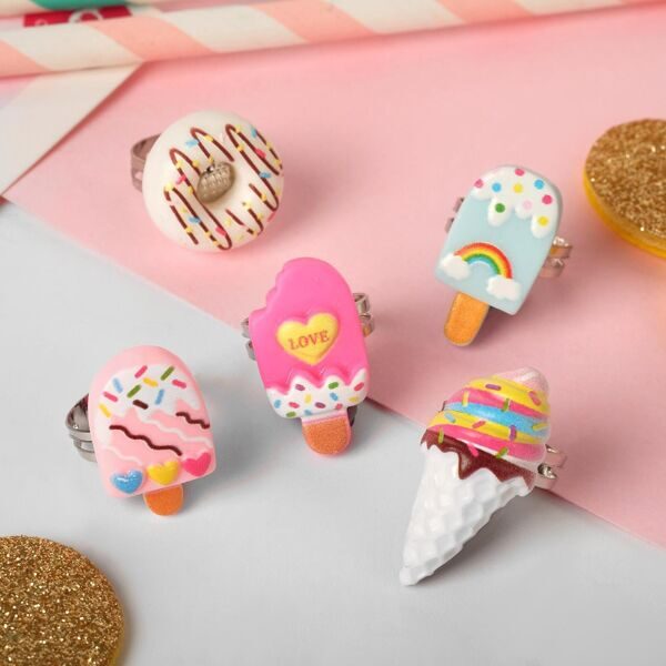 Подарочный набор "Бабочка" Детские кольца Пончик и Мороженое